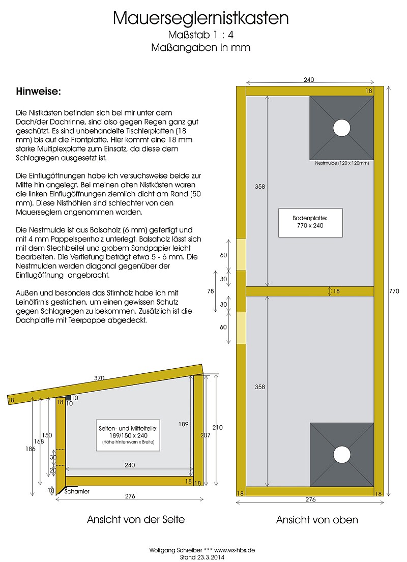 Bauplan Nistkasten