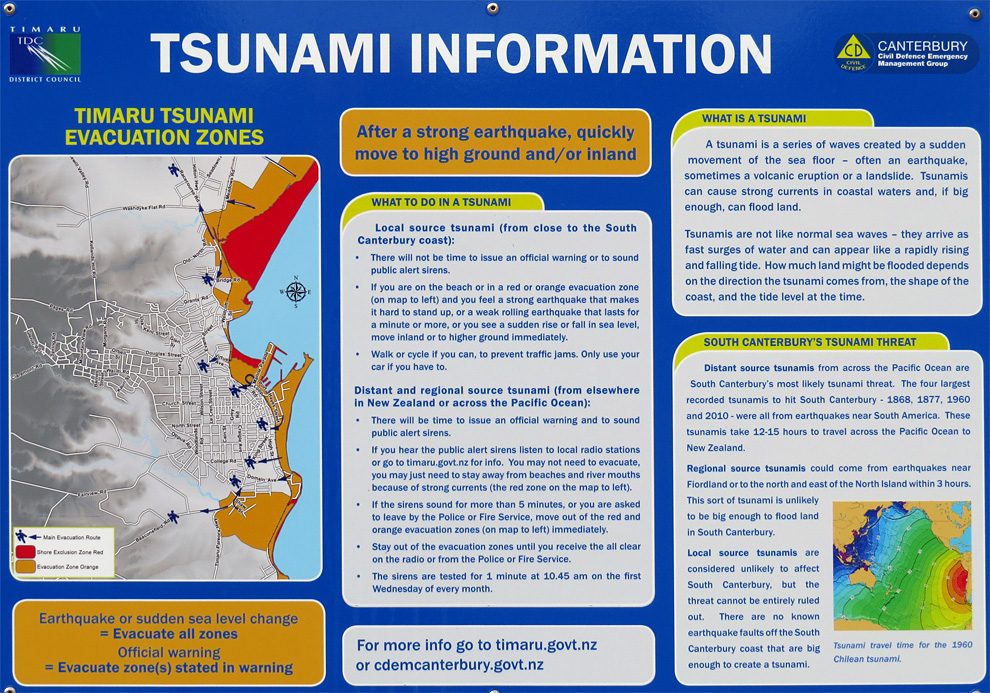 Tsunami-Warnschild