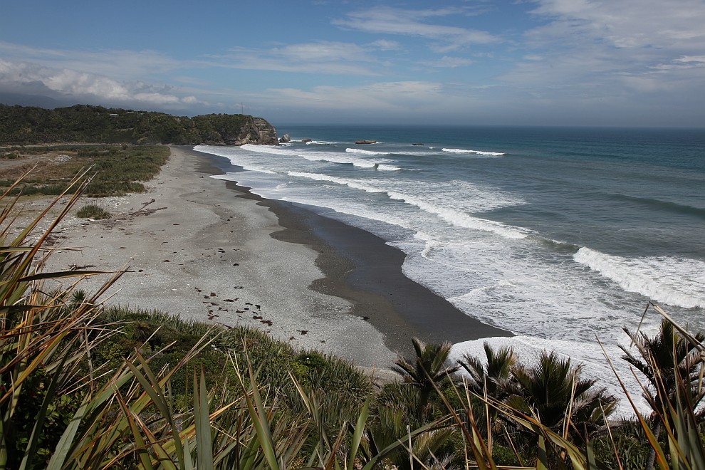 Strand bei den Pancake Rocks